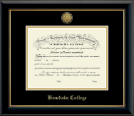 Bowdoin College Gold Engraved Medallion Diploma Frame in Onyx Gold
