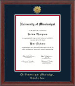 The University of Mississippi Gold Engraved Medallion Diploma Frame in Signature