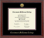 Claremont McKenna College diploma frame - Gold Engraved Medallion Diploma Frame in Signature