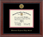 Westwood Regional High School Gold Engraved Medallion Diploma Frame in Signature