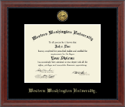 Western Washington University Gold Engraved Medallion Diploma Frame in Signature