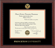 Princeton University Gold Engraved Medallion Diploma Frame in Signature
