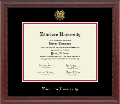 Edinboro University diploma frame - Gold Engraved Medallion Diploma Frame in Signature