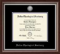 Dallas Theological Seminary Silver Engraved Medallion Diploma Frame in Devonshire