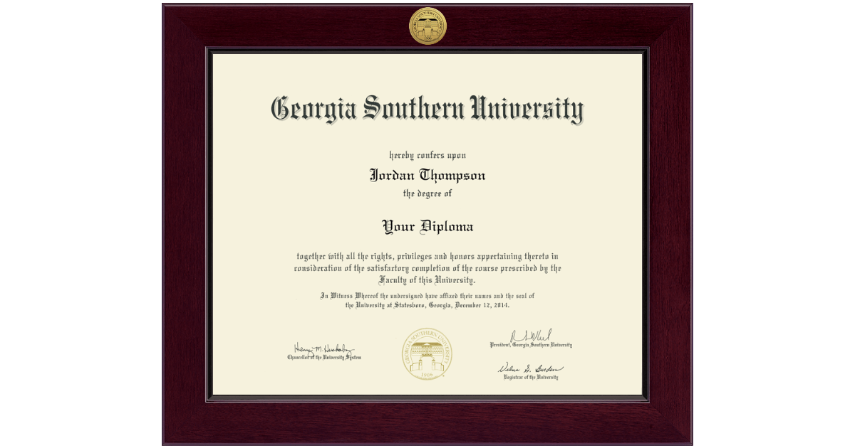 Century Gold Engraved Diploma Frame in Cordova Southern