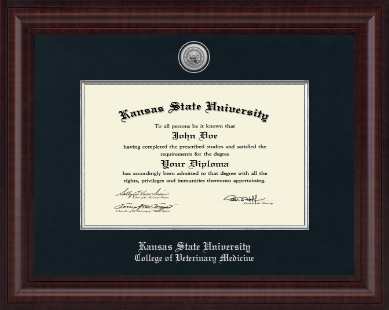 Kansas State University diploma frame - Presidential Silver Engraved Diploma Frame in Premier