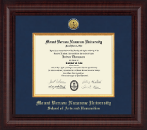 Mount Vernon Nazarene University Presidential Gold Engraved Diploma Frame in Premier