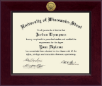University of Wisconsin-Stout Century Gold Engraved Diploma Frame in Cordova
