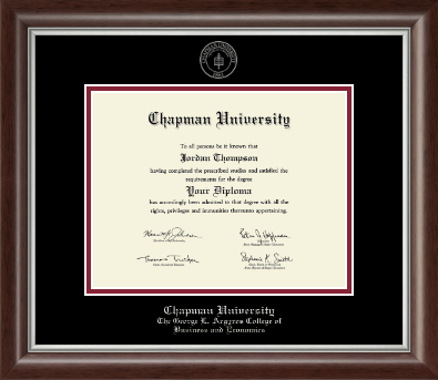 Chapman University diploma frame - Silver Embossed Diploma Frame in Devonshire