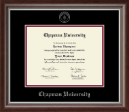 Chapman University diploma frame - Silver Embossed Diploma Frame in Devonshire