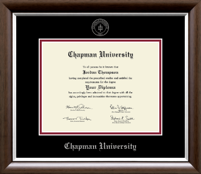 Chapman University diploma frame - Silver Embossed Diploma Frame in Devonshire