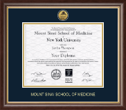 Mount Sinai School of Medicine Gold Engraved Medallion Diploma Frame in Hampshire