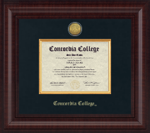 Concordia College Moorhead Presidential Gold Engraved Diploma Frame in Premier