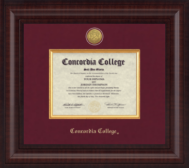 Concordia College Moorhead diploma frame - Presidential Gold Engraved Diploma Frame in Premier