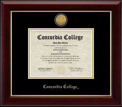 Concordia College Moorhead diploma frame - Gold Engraved Medallion Diploma Frame in Gallery