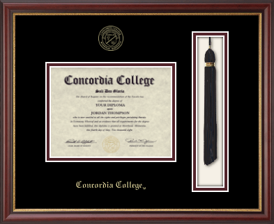 Concordia College Moorhead diploma frame - Tassel & Cord Diploma Frame in Newport