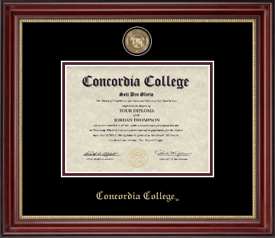 Concordia College Moorhead diploma frame - Masterpiece Medallion Diploma Frame in Kensington Gold
