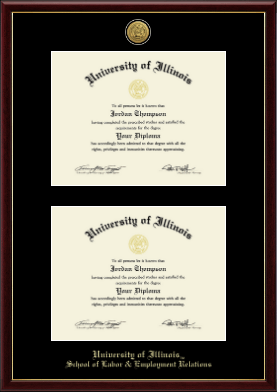 University of Illinois diploma frame - Gold Engraved Double Diploma Frame in Galleria