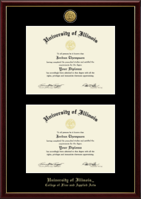 University of Illinois diploma frame - Gold Engraved Double Diploma Frame in Galleria