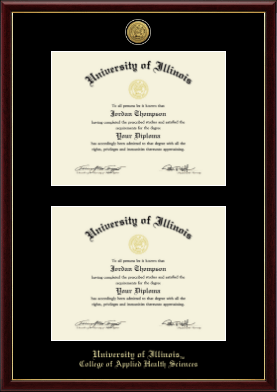 University of Illinois diploma frame - Gold Engraved Double Diploma Frame in Galleria