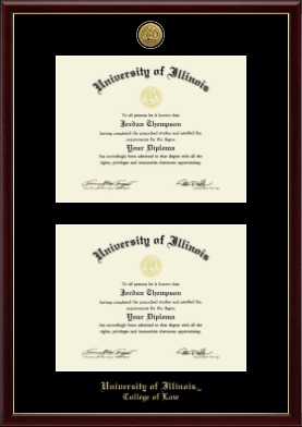 University of Illinois diploma frame - Gold Engraved Double Diploma Frame in Galleria