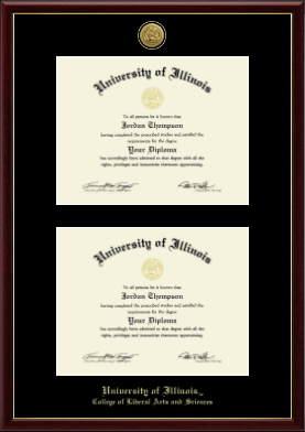 University of Illinois diploma frame - Gold Engraved Double Diploma Frame in Galleria