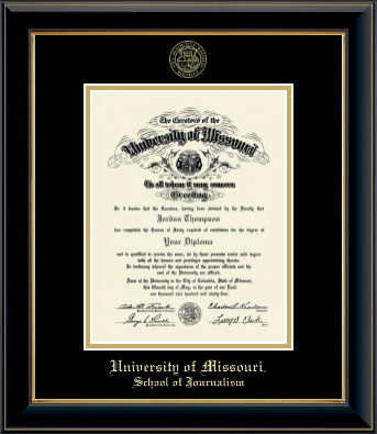 University of Missouri Columbia diploma frame - Gold Embossed Diploma Frame in Onyx Gold