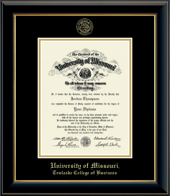 University of Missouri Columbia diploma frame - Gold Embossed Diploma Frame in Onyx Gold
