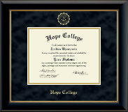 Hope College diploma frame - Gold Embossed Diploma Frame in Onyx Gold