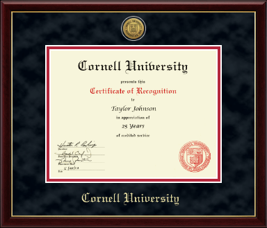Cornell University certificate frame - Gold Engraved Medallion Certificate Frame in Galleria