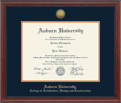 Auburn University diploma frame - Gold Engraved Medallion Diploma Frame in Signature