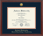 Auburn University Gold Engraved Medallion Diploma Frame in Signature