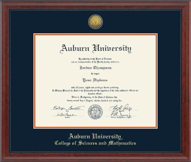 Auburn University diploma frame - Gold Engraved Medallion Diploma Frame in Signature