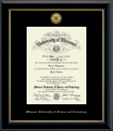 Missouri University of Science and Technology diploma frame - Gold Engraved Medallion Diploma Frame in Onyx Gold