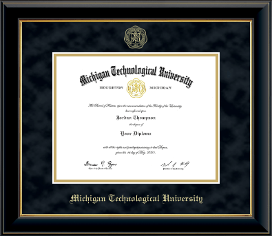 Michigan Technological University diploma frame - Gold Embossed Diploma Frame in Onyx Gold