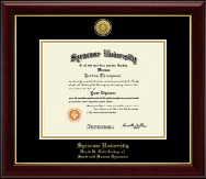 Syracuse University Gold Engraved Medallion Diploma Frame in Gallery