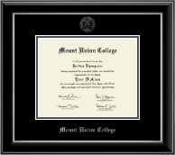 Mount Union College Silver Embossed Diploma Frame in Onyx Silver