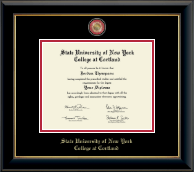 State University of New York Cortland Masterpiece Medallion Diploma Frame in Onyx Gold