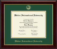 Webber International University diploma frame - Gold Embossed Diploma Frame in Gallery