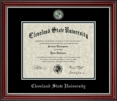 Cleveland State University diploma frame - Masterpiece Medallion Diploma Frame in Kensington Silver