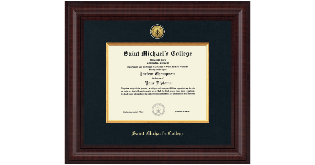 Presidential Gold Engraved Diploma Frame in Premier Saint Michael's