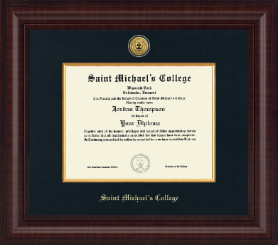 Saint Michael's College diploma frame - Presidential Gold Engraved Diploma Frame in Premier