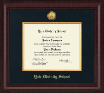 Yale Divinity School Presidential Gold Engraved Diploma Frame in Premier
