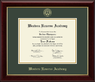 Western Reserve Academy diploma frame - Gold Embossed Diploma Frame in Gallery