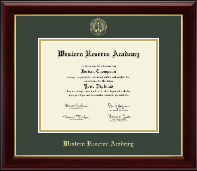 Western Reserve Academy diploma frame - Gold Embossed Diploma Frame in Gallery