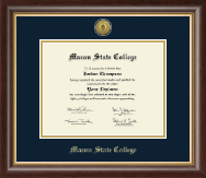 Macon State College Gold Engraved Medallion Diploma Frame in Hampshire