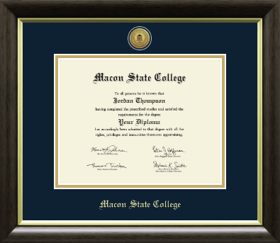 Macon State College diploma frame - Gold Engraved Medallion Diploma Frame in Hampshire