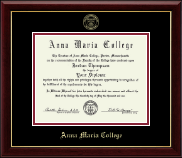 Anna Maria College diploma frame - Gold Embossed Diploma Frame in Gallery