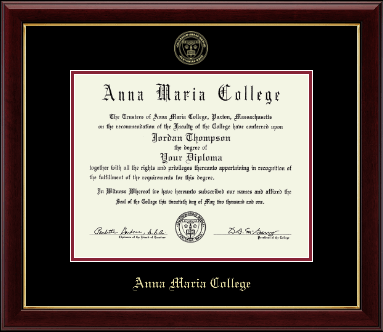 Anna Maria College diploma frame - Gold Embossed Diploma Frame in Gallery