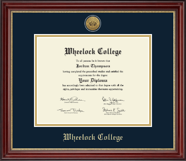 Wheelock College diploma frame - Gold Engraved Medallion Diploma Frame in Kensington Gold